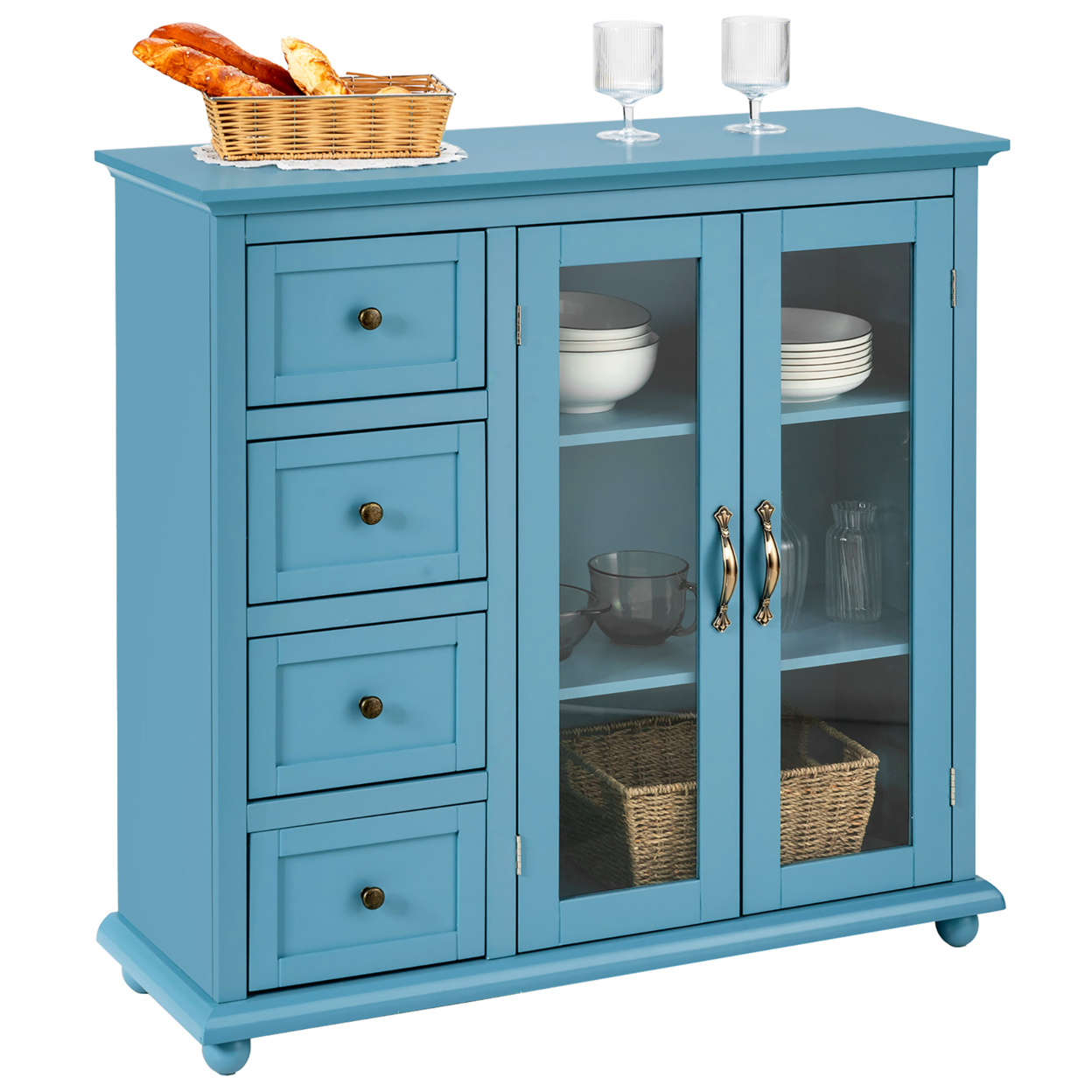  Buffet Sideboard Table Kitchen Storage Cabinet With Drawers And Doors for Simple Design
