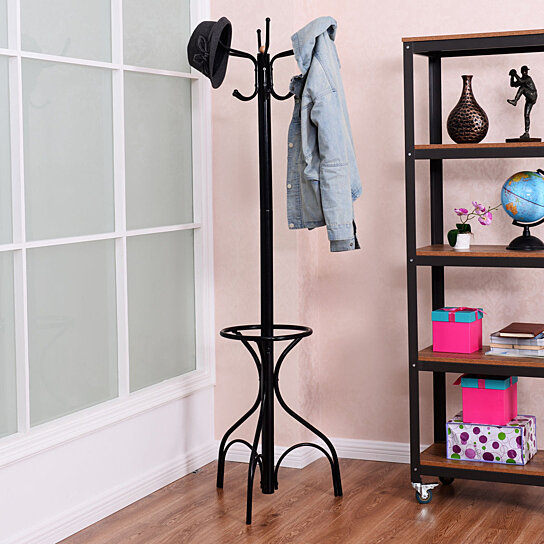 Costway Metal Garment Rack Free Standing Closet Organizer W/5