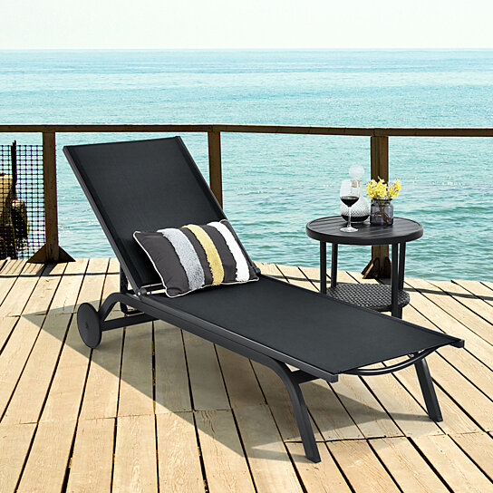 Outdoor Deck Lounge Chair : Savannah Outdoor Patio Mesh Chaise Outdoor