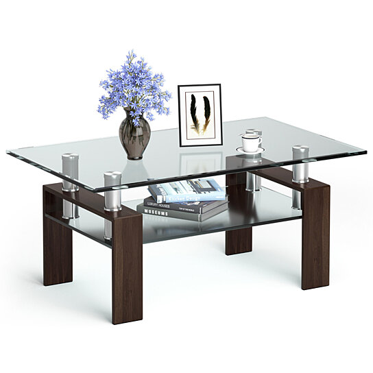 Buy Costway Rectangle Glass Coffee Table Metal Legs End Table Livingroom White Black Coffee Nature By Costway On Dot Bo