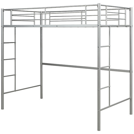 Twin Loft Bed Metal Bunk Ladder Beds Children Teens Kids Bedroom Dorm 