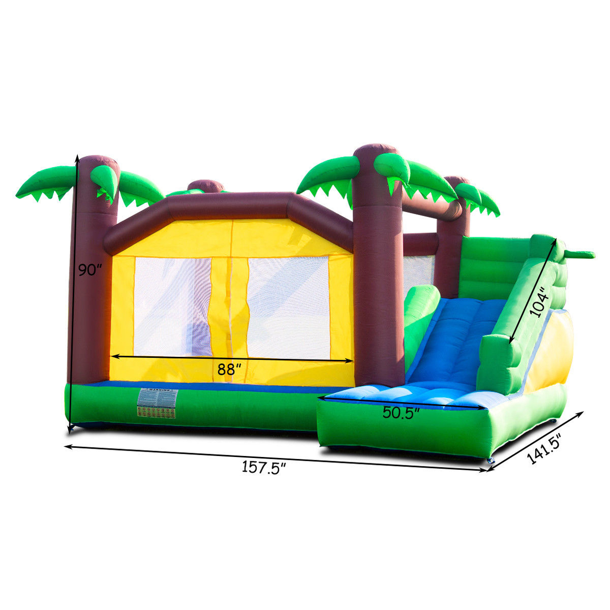 Goplus Inflatable Moonwalk Jungle Bounce House Jumper Bouncy Kids Jump ...