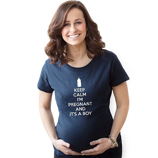 Buy Maternity Keep Calm Im Pregnant and Its a Boy Shirt Funny Pregnancy  Announcement by CrazyDogTshirts on OpenSky