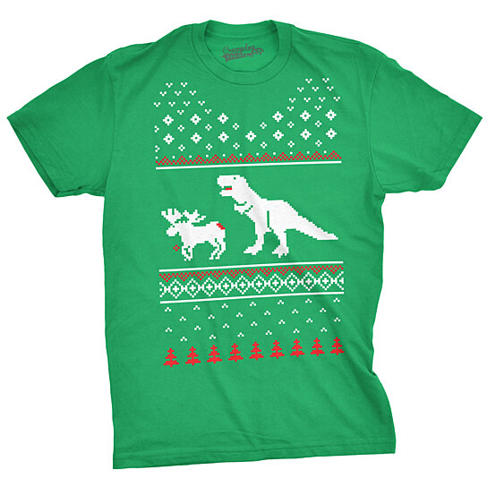 Buy Trex Attack Ugly Sweater Christmas T Shirt by CrazyDogTshirts on ...
