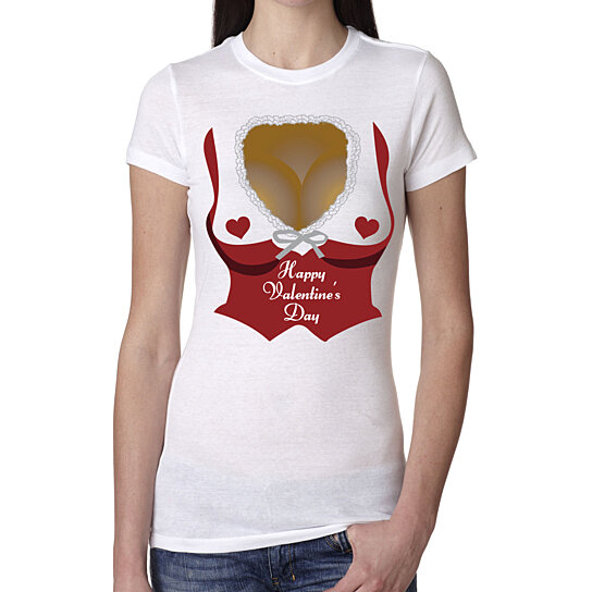 Buy Women's Valentine's Day Boob T Shirt by Crazy Dog Tshirts on OpenSky