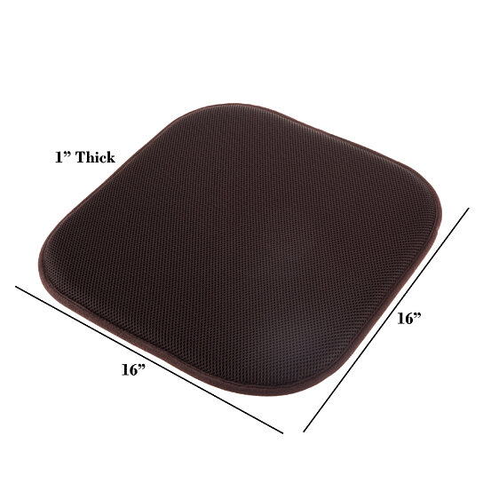 Buy 1 In. Thick Memory Foam Chair Cushion Mesh Top Rubber Bottom Non ...