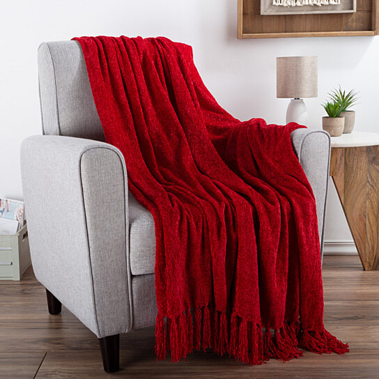 Lunarose Home Decor Chenille Throw Blanket for Couch | Soft Cozy Gradient  Accent Blanket | Lightweight Decorative Blankets Throws for Sofa Chair Bed