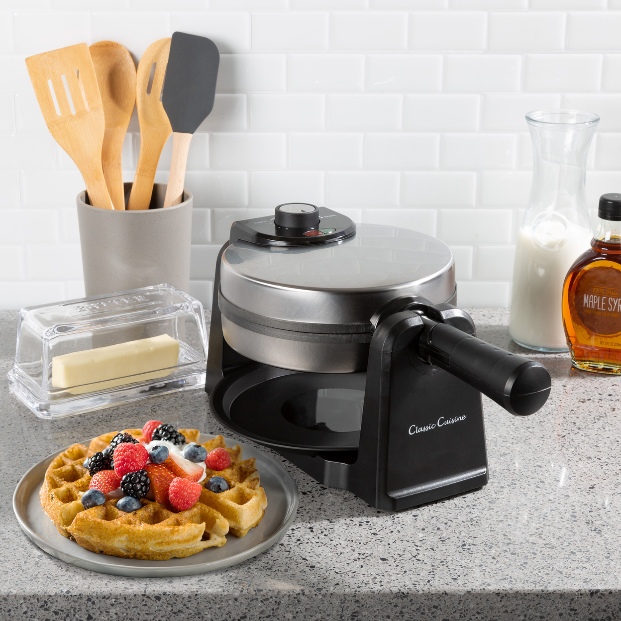 Buy Electric Waffle Iron that Flips Nonstick Plates and Drip Pan for ...