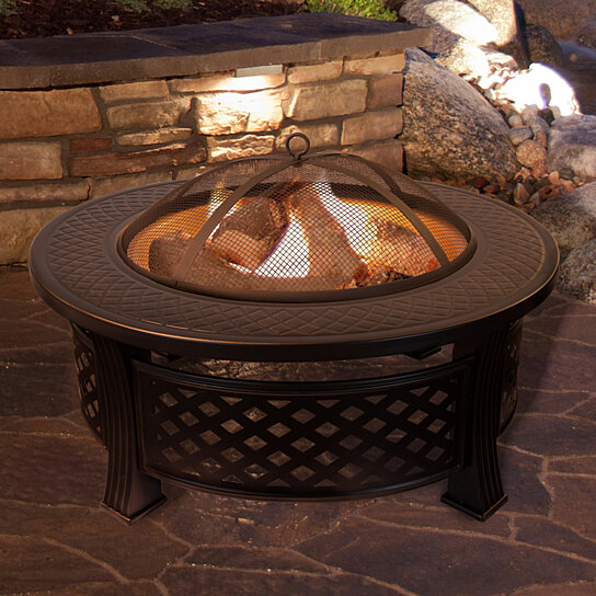 Buy Wood Burning Fire Pit Set Including Spark Screen Log Poker