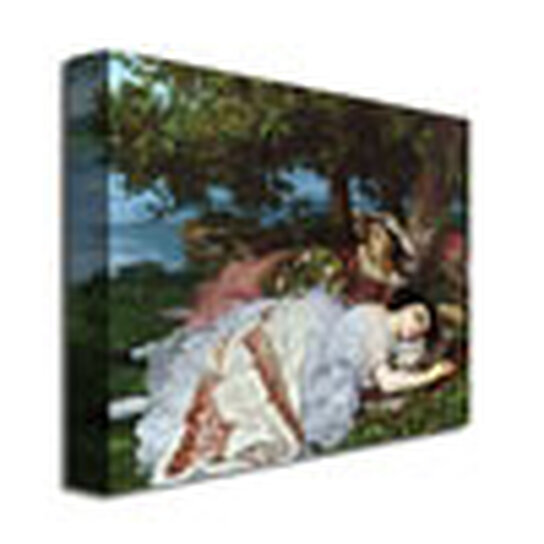 Buy Gustave Courbet 'Girls on the Banks of the Seine' Canvas Art 18 x ...
