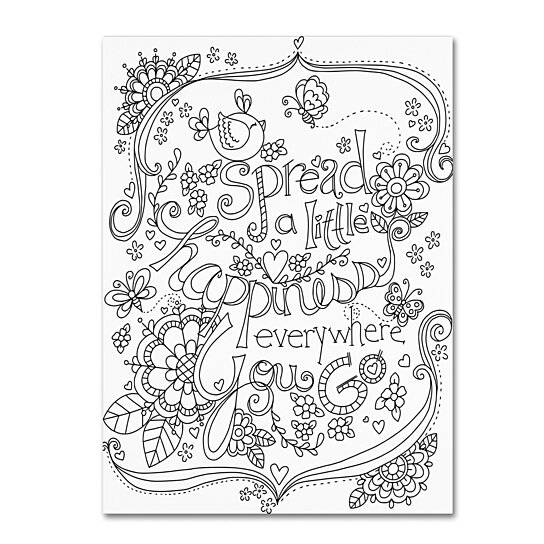 Buy Jennifer Nilsson Spread Happiness Coloring Page Canvas Art 18 X 24 By Destination Home On Dot Bo