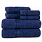Lavish Home 100% Cotton Hotel 6-Piece Towel Set, Navy