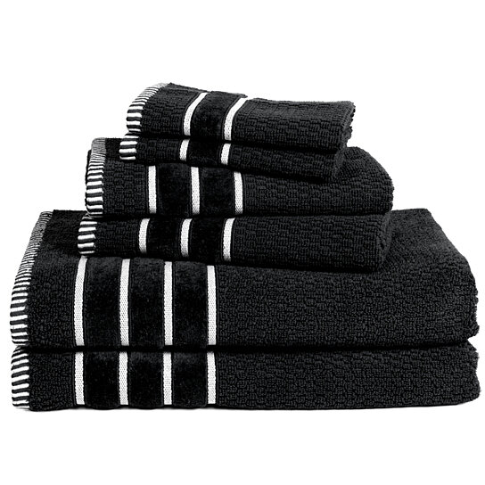 Buy Lavish Home 100% Cotton Rice Weave 6 Piece Towel Set ...