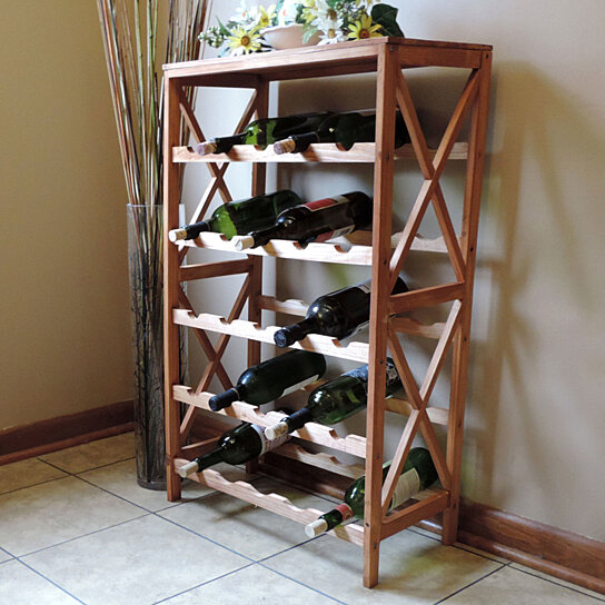 Buy Lavish Home Classic Rustic Wood 25 Bottle Wine Rack By Destination Home On Dot Bo