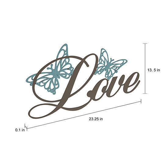 Buy Metal Cutout- Love Decorative Wall Sign-3D Word Art Home Accent ...