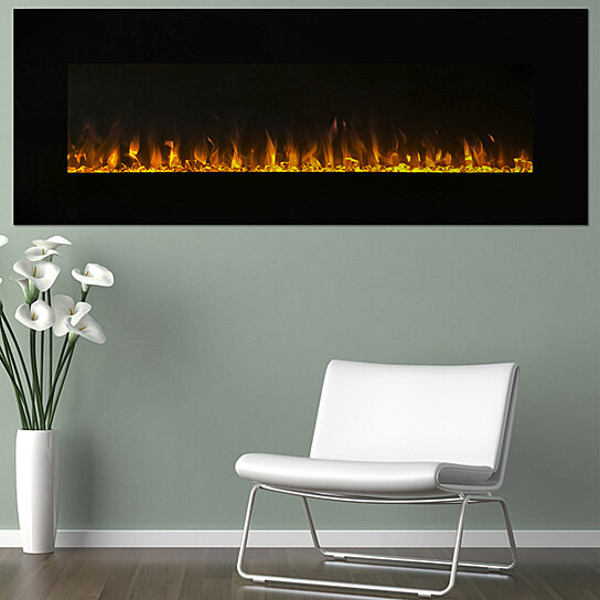 Northwest LED Fire and Ice Flame Electric Fireplace with Remote - 54 Inch Wall Mounted
