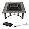 33 Inch Decorative Tile Fire Pit Set Outdoor Fire Bowl Screen Poker and Cover Patio Decor