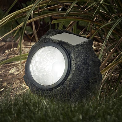 Pure Garden LED Solar Rock Landscaping Lights - Set of 4