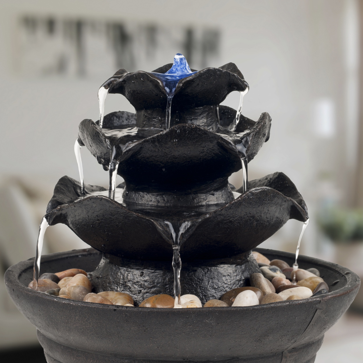 Buy Pure Garden Three Tier Cascading Tabletop Fountain With Led Lights