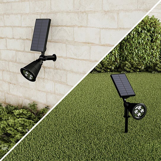 Buy Solar Powered Outdoor Spotlights -Set of 2 Landscape Lights-Ground ...