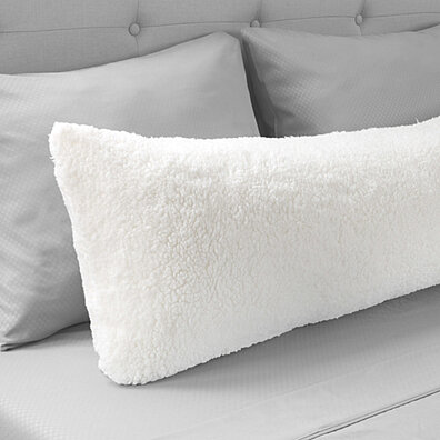 Warm Body Pillow Cover Soft Comfy Pillow Case Zippered Washable 52 x 18 inches White