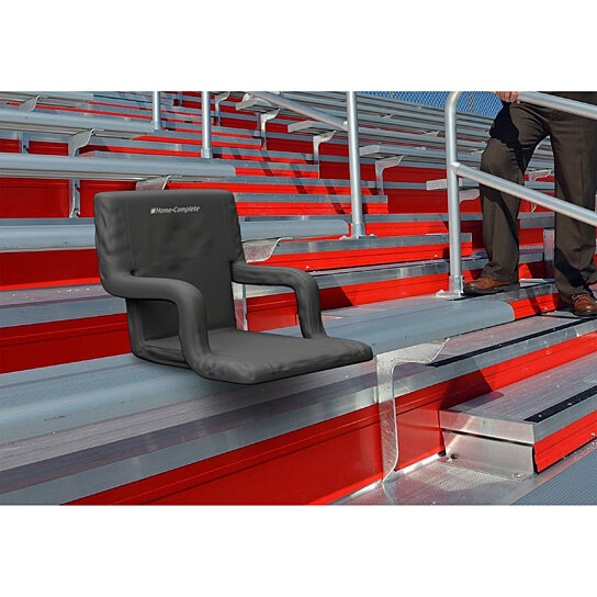 Black Stadium Bleacher Cushion Chair Padded Folding Portable Sports Seats 