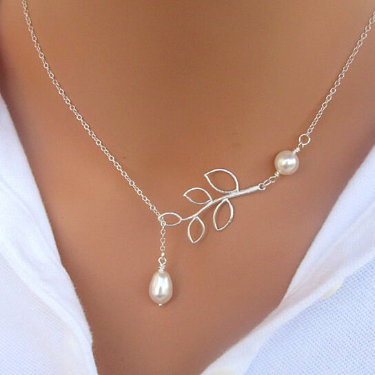 Buy Pearls Of Joy Lariat 2 Pearls and Multi Pearls Necklace In White ...
