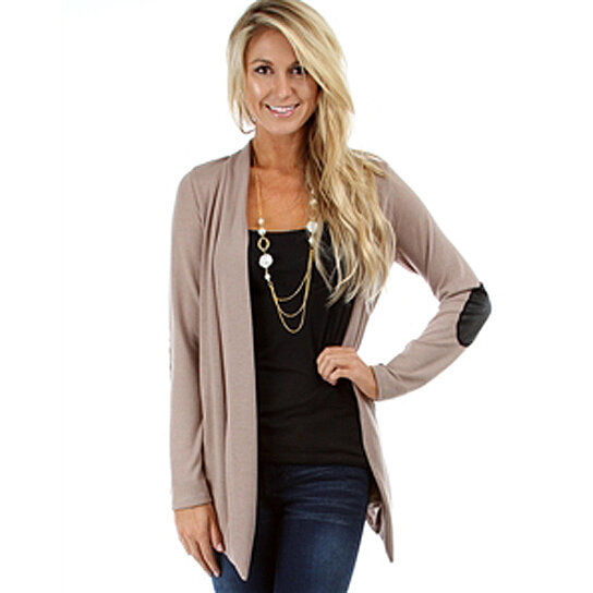Womens cardigan sweater with elbow patches wedding guest
