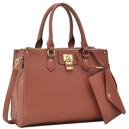 Buy Dasein Women's Designer Leather Satchel Top Handle Shoulder Bag ...