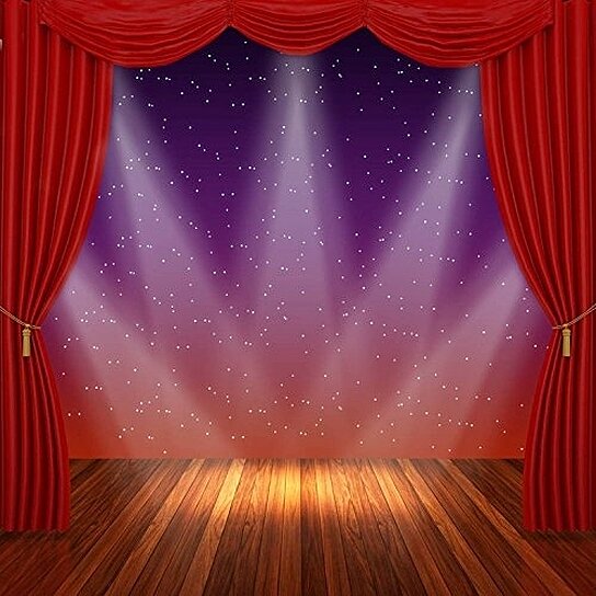 Wooden Floor Red Curtain Piano Photography Backdrops Photo Props Studio Background 5x7ft 
