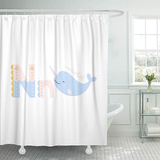 ABC Design Letter a Stall Shower Curtain First Letter ABC Design 