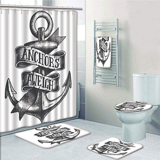 Buy Anchor Tattoo Old Navy Symbol Sketch with Ribbon ...