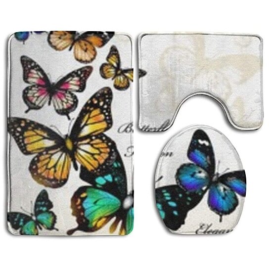 butterfly bathroom rug