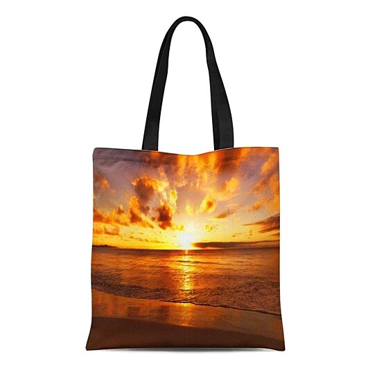Buy Canvas Tote Bag Australian Great Ocean Road Australia Sunset Cliff Landscape Sea Reusable ...