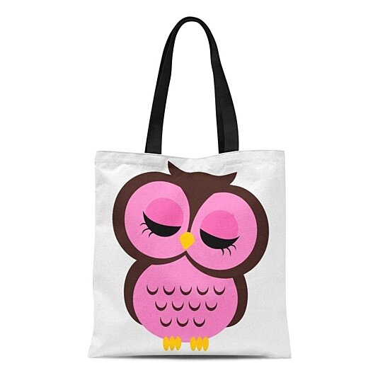 Buy Canvas Tote Bag Birds Cute Pink Owl Girly Kawaii Girl Kids Reusable ...