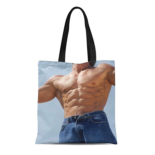 Buy Canvas Tote Bag Gym Color Abs Wall Photography Bodybuilder Ripped ...