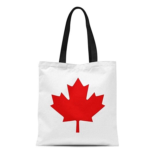 Buy Canvas Tote Bag Red Canadian Canada Maple Leaf America Autumn Calgary Celebration Reusable ...