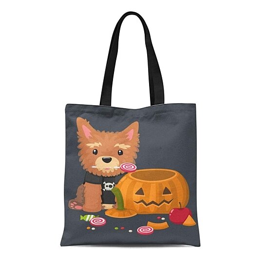 Halloween Shopping Bag Reusable Tote DOGS & CATS TRICK OR TREATING 