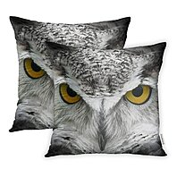 18 x 18 and 22 x 22 Great Horned Owl Photographic Pillow Cover
