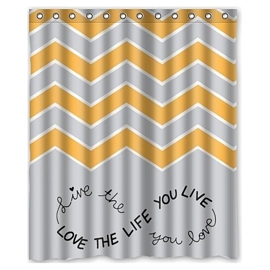 Buy Live The Life You Love Love The Life You Live Infinity Chevron Shower Curtain Polyester Fabric Bathroom Decorative Curtain Size 60x72 Inches By Felix Honey On Dot Bo