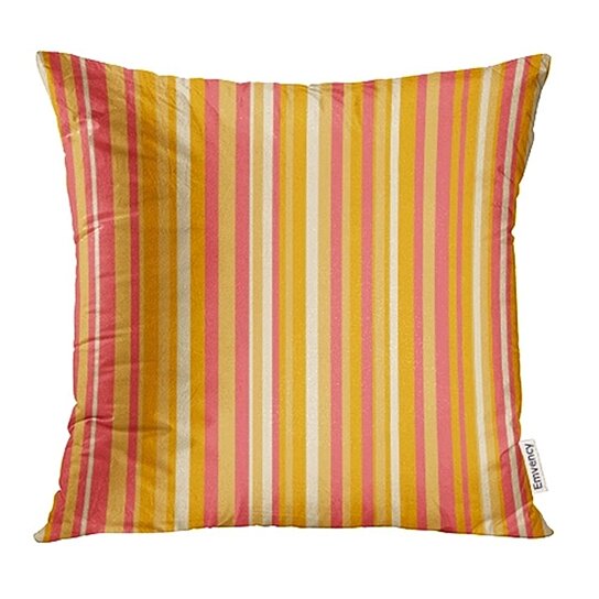 Buy Orange Stripe Bright Striped Pattern Pink White Carnival Circus Coral  Fall Fun Gold Pillowcase Cushion Cover 16x16 inch by Felix Honey on Dot &amp; Bo