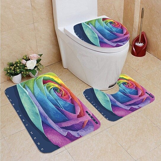 rose bathroom rug