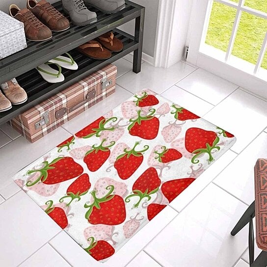 Buy Red Strawberries Front Door Mat 30x18 inch Welcome Doormat for Home ...