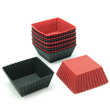 Buy Freshware Silicone Cupcake Liners / Baking Cups - 12-Pack Muffin Molds,  Rectangle, Red and Black Colors by Freshware, Inc. on Dot & Bo