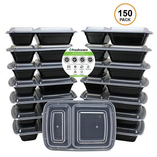  Freshware Meal Prep Containers [25 Pack] 1 Compartment