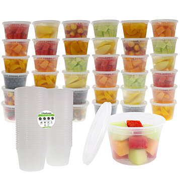 8oz Deli Food Storage Containers with Lid Togo Soup Cup Microwave