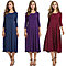3/4 Sleeve Dress Swing Dress in Multiple Colors (S-3X)