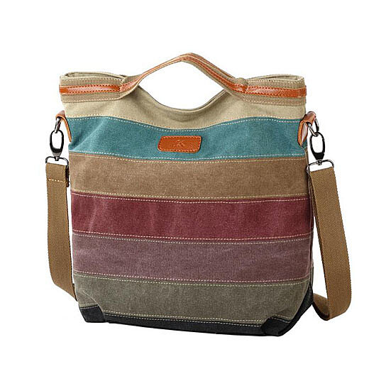 Buy Women Leisure Rainbow Canvas Tote Bag Handbag by GiftStores on OpenSky