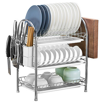 Buy Dish Drying Rack Drain Board Utensil Holder Organizer Drainer Tableware  Organizer Kitchen Countertop Storage Shelf by Global Phoenix on Dot & Bo