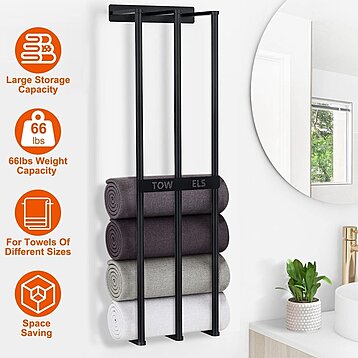 Bathroom Towel Holder, Wall Storage, Bathroom Decor, Towel Storage, Towel  Rack, Wall Mounted Storage Holder, Bathroom Towel 